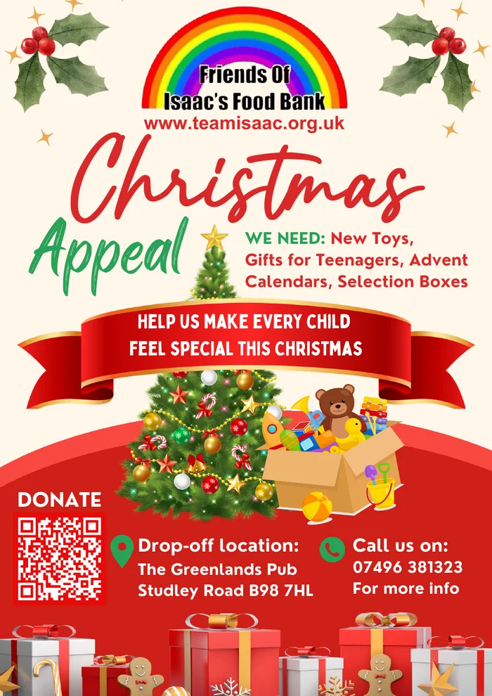 Friends of Isaac's Christmas Appeal flyer