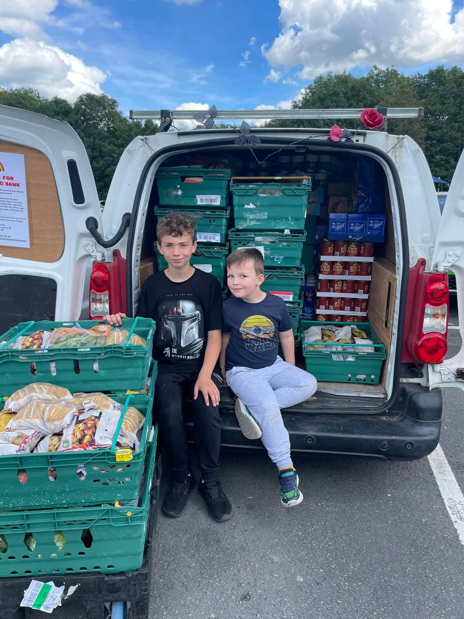 Food donations at a shed