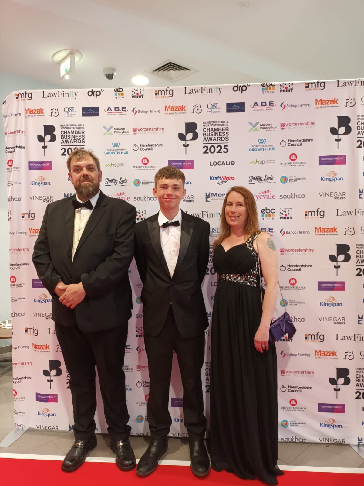 The team at an award ceremony